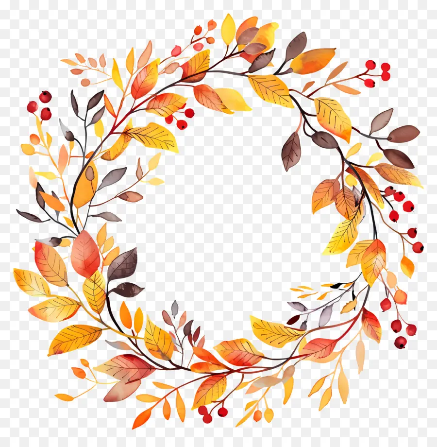 Couronne D'automne，Feuilles D'automne PNG