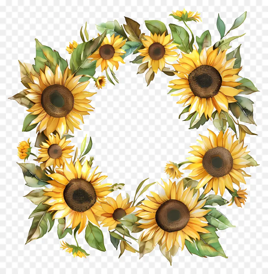 Couronne De Tournesol，Tournesol Lettre C PNG