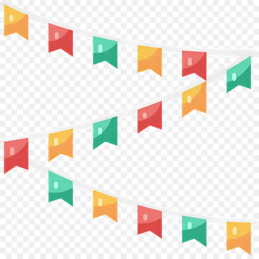 Drapeau D'anniversaire，Drapeaux Colorés PNG