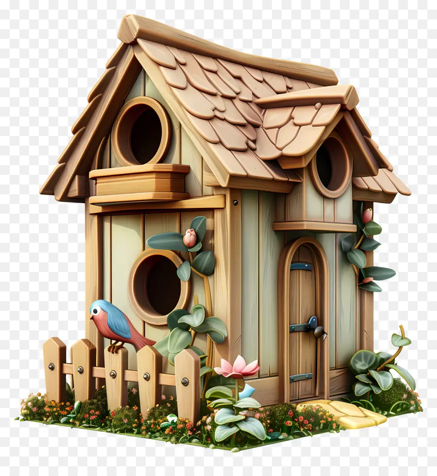 Nichoir à Oiseaux Modèle 3d，Petite Maison Mignonne PNG