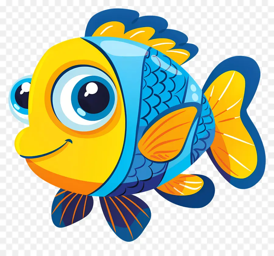 Poisson De Dessin Animé，Poisson Jaune PNG