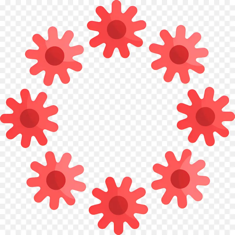 Cercle De Fleurs，Fleurs Rouges PNG