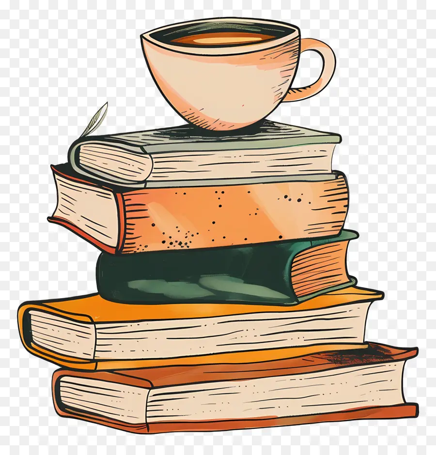 Livres Dessin，Livres Et Tasse PNG