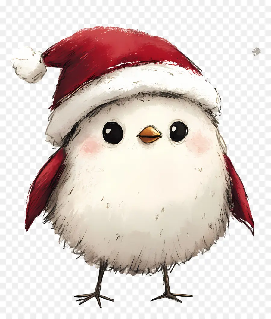 Oiseau De Noël，Oiseau Mignon Avec Bonnet De Noel PNG