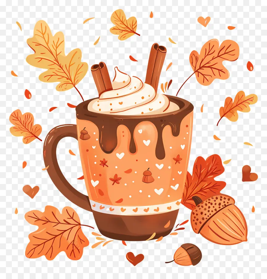 épice De Citrouille，Chocolat Chaud D'automne PNG