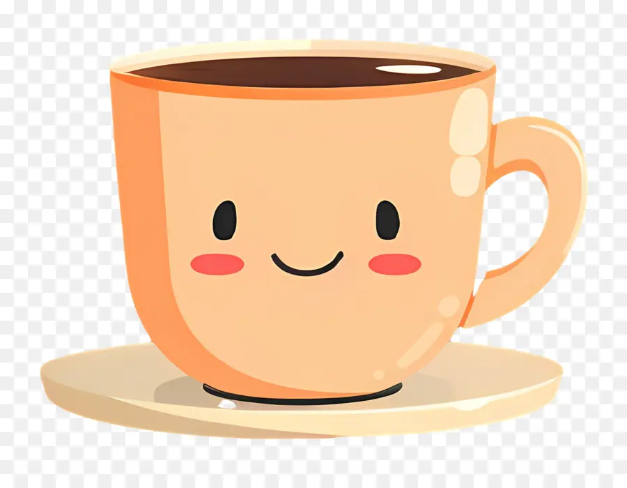 Café Kawaii，Tasse à Café Souriante PNG