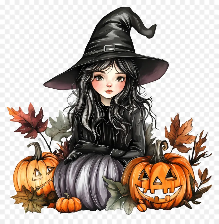 Sorcière D'halloween，Sorcière Mignonne PNG