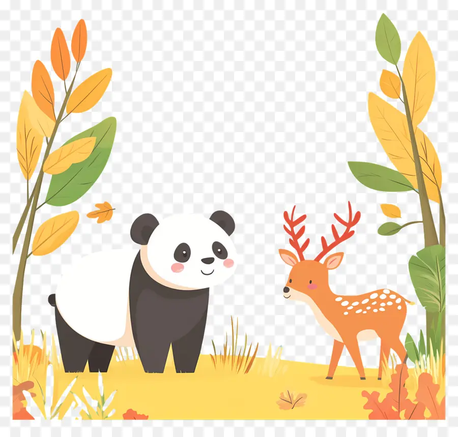 Artofzoo，Panda Et Cerf PNG