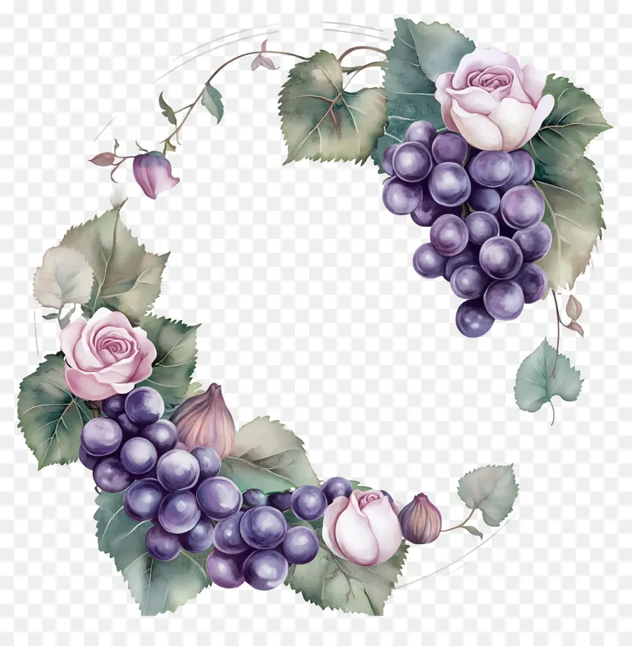 Couronne De Raisin，Couronne Florale PNG