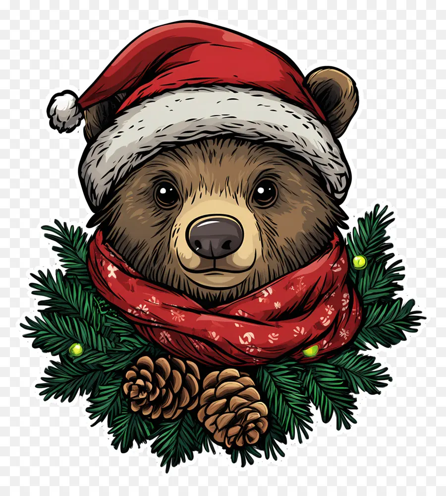 Ours De Noël，Ours Avec Bonnet De Noel PNG