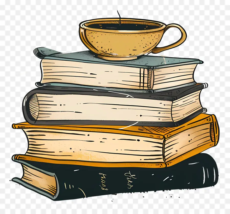 Livres Dessin，Livres Et Tasse PNG