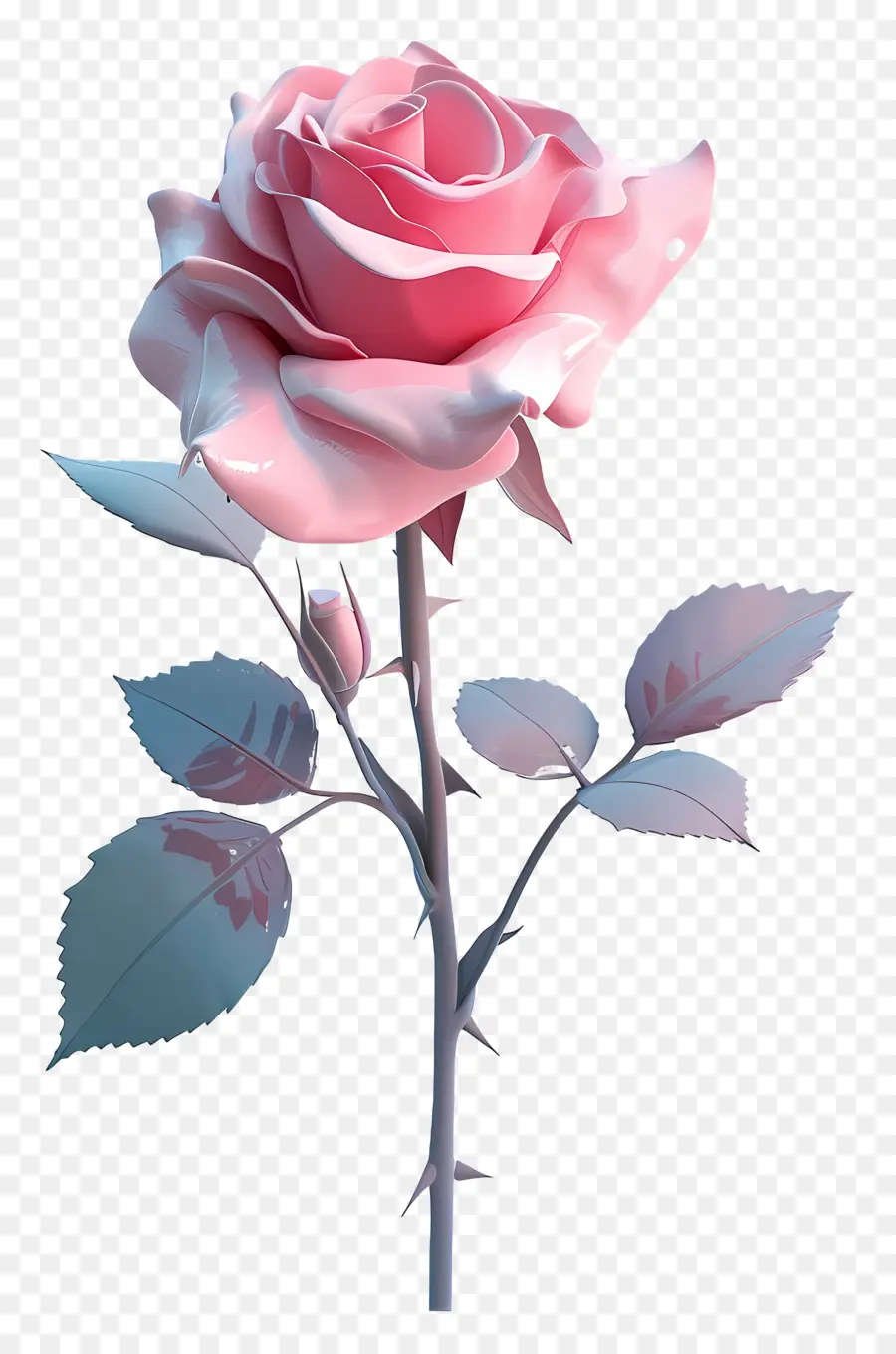 Fleur 3d，Rose Rouge PNG