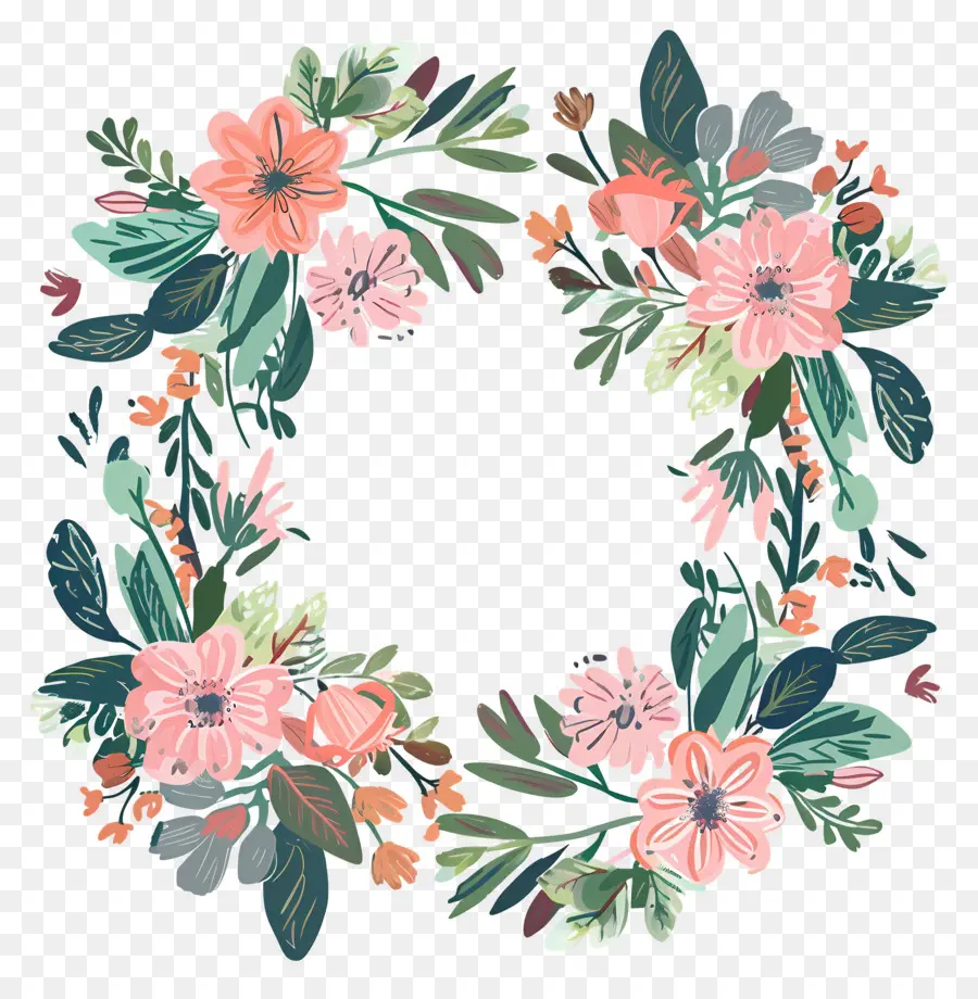 Couronne De Fleurs，Couronne Florale PNG