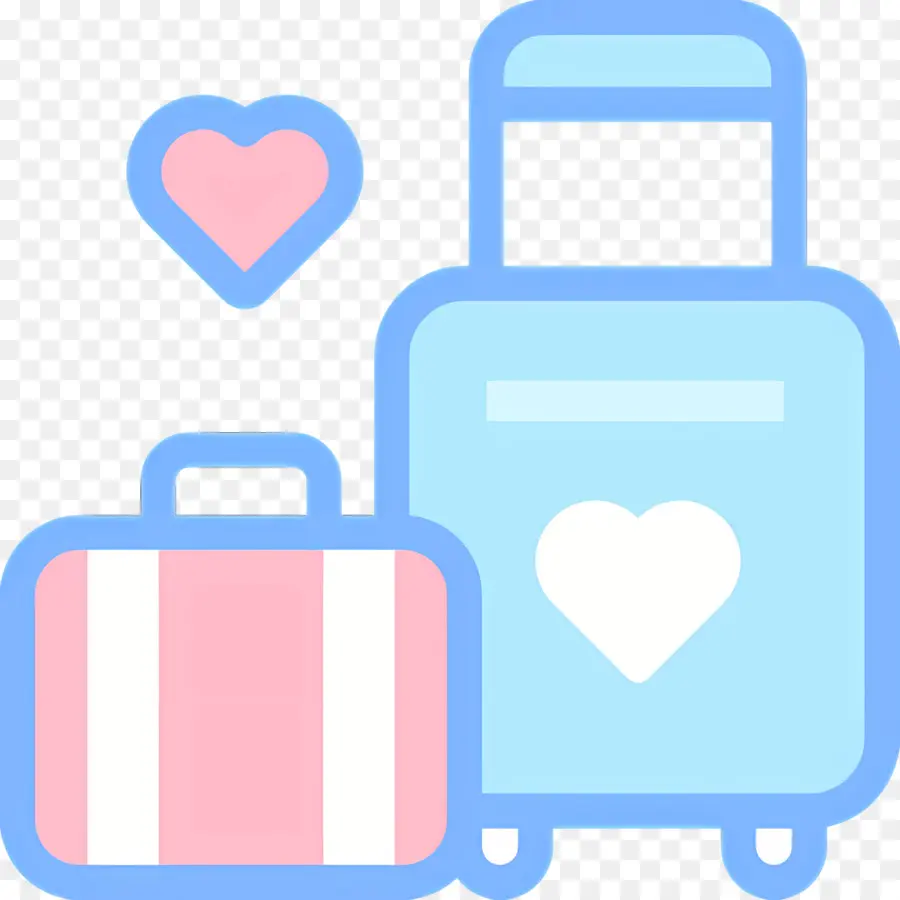 Bagages De Voyage，Bagage Avec Coeur PNG