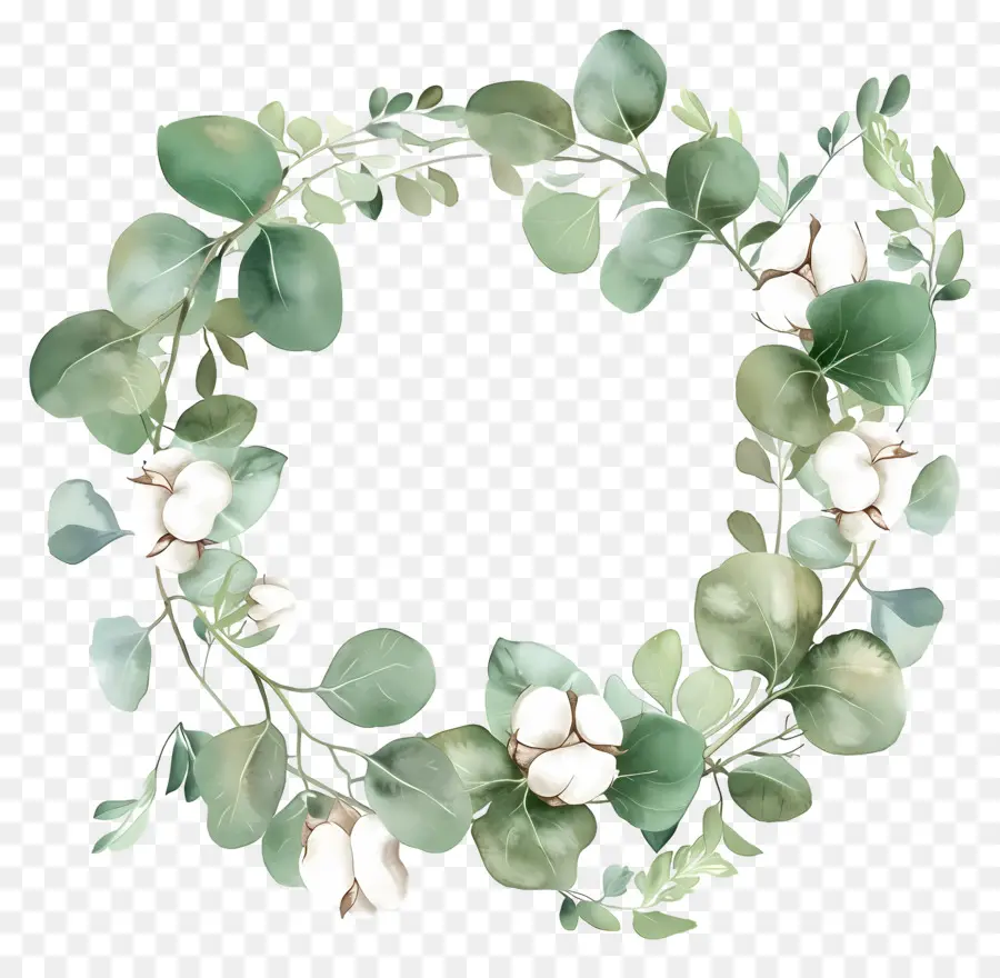 Couronne D'eucalyptus，Couronne Florale PNG