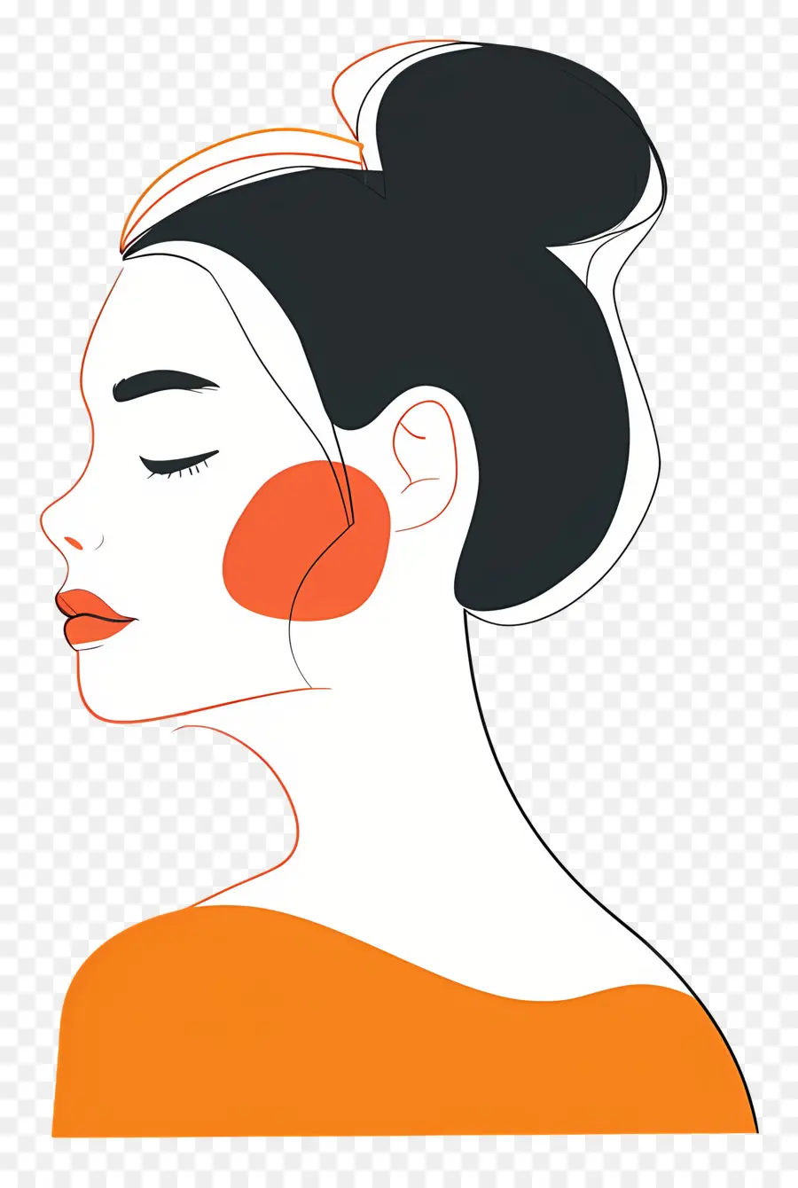 Femme élégante，Illustration De Profil PNG