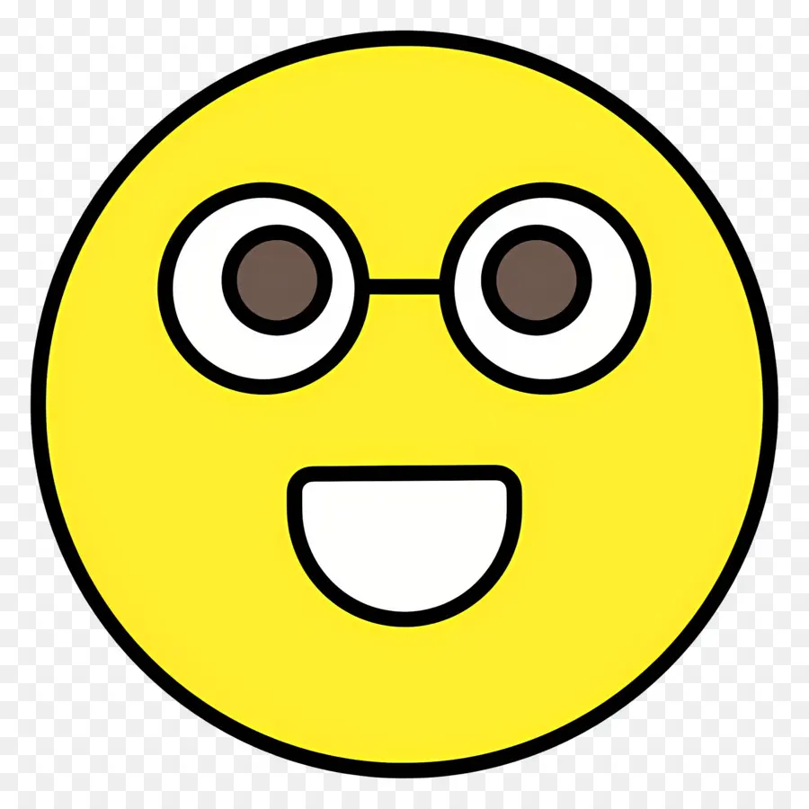 Emoji Nerd，Visage Souriant PNG