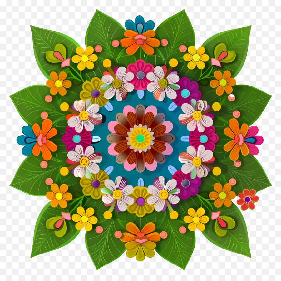 Pookalam，Composition Florale PNG