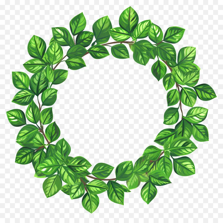 Couronne De Feuilles Vertes，Couronne Verte PNG