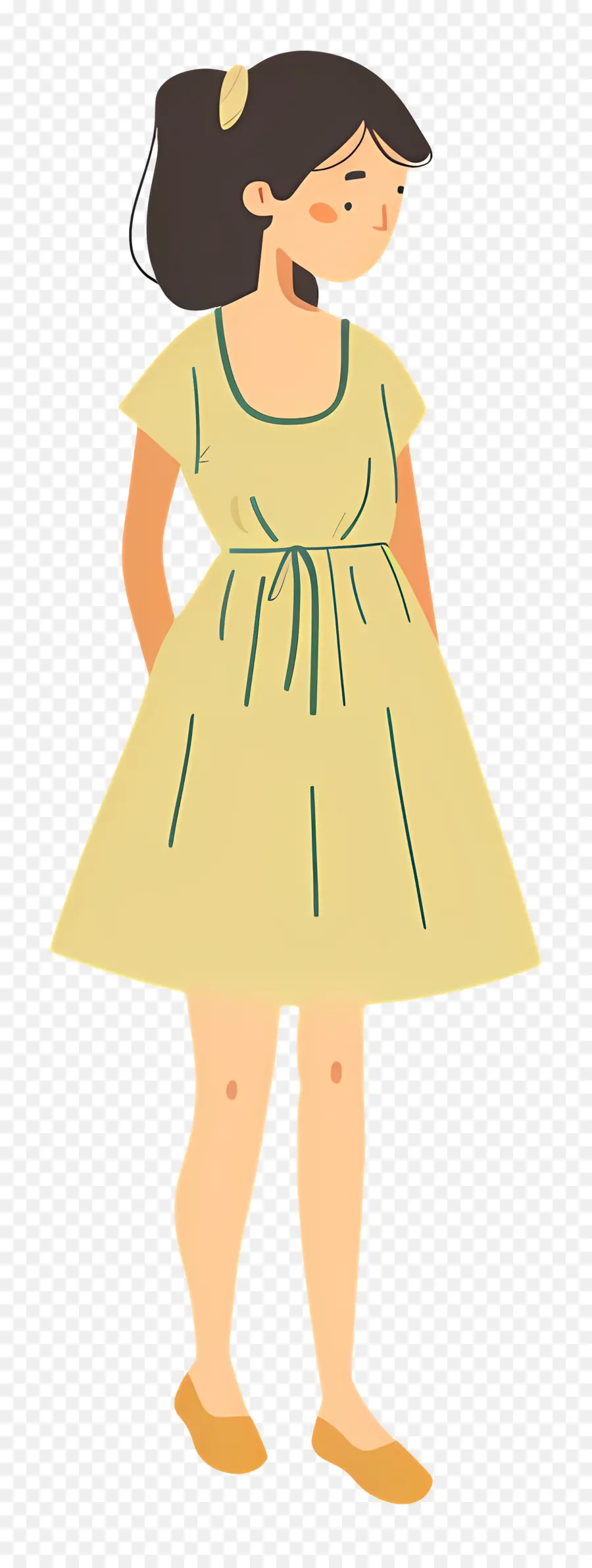 Belle Femme，Fille De Dessin Animé En Robe Jaune PNG