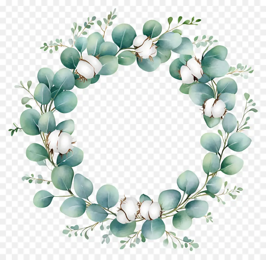 Couronne D'eucalyptus，Couronne Florale PNG