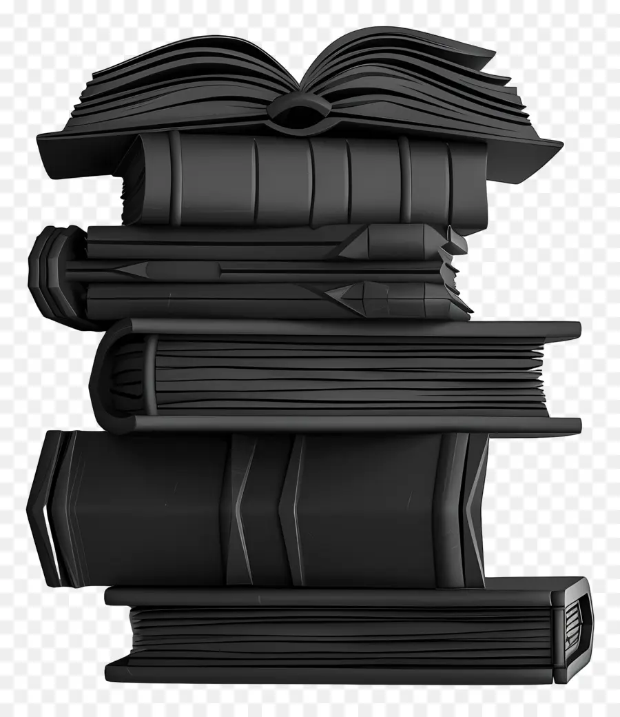 Livres Noir，Pile De Livres Noirs PNG