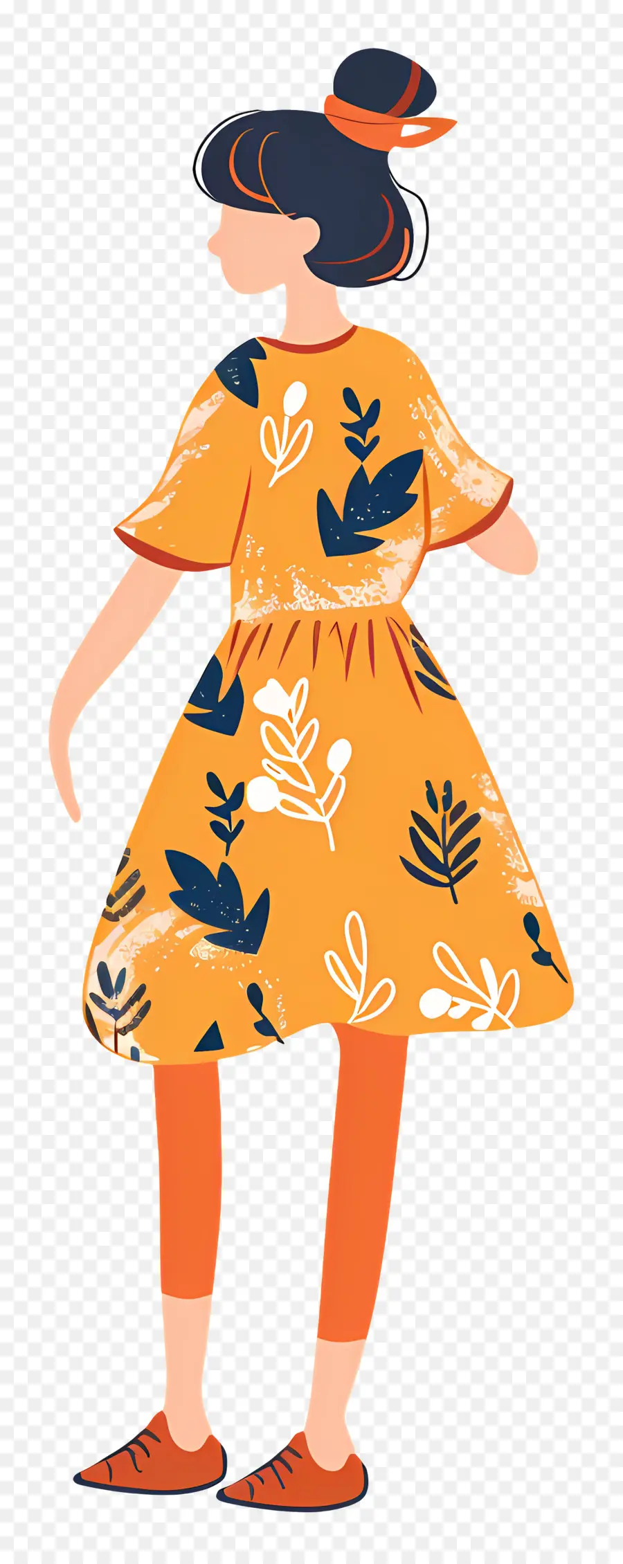 Belle Femme，Femme En Robe Orange PNG