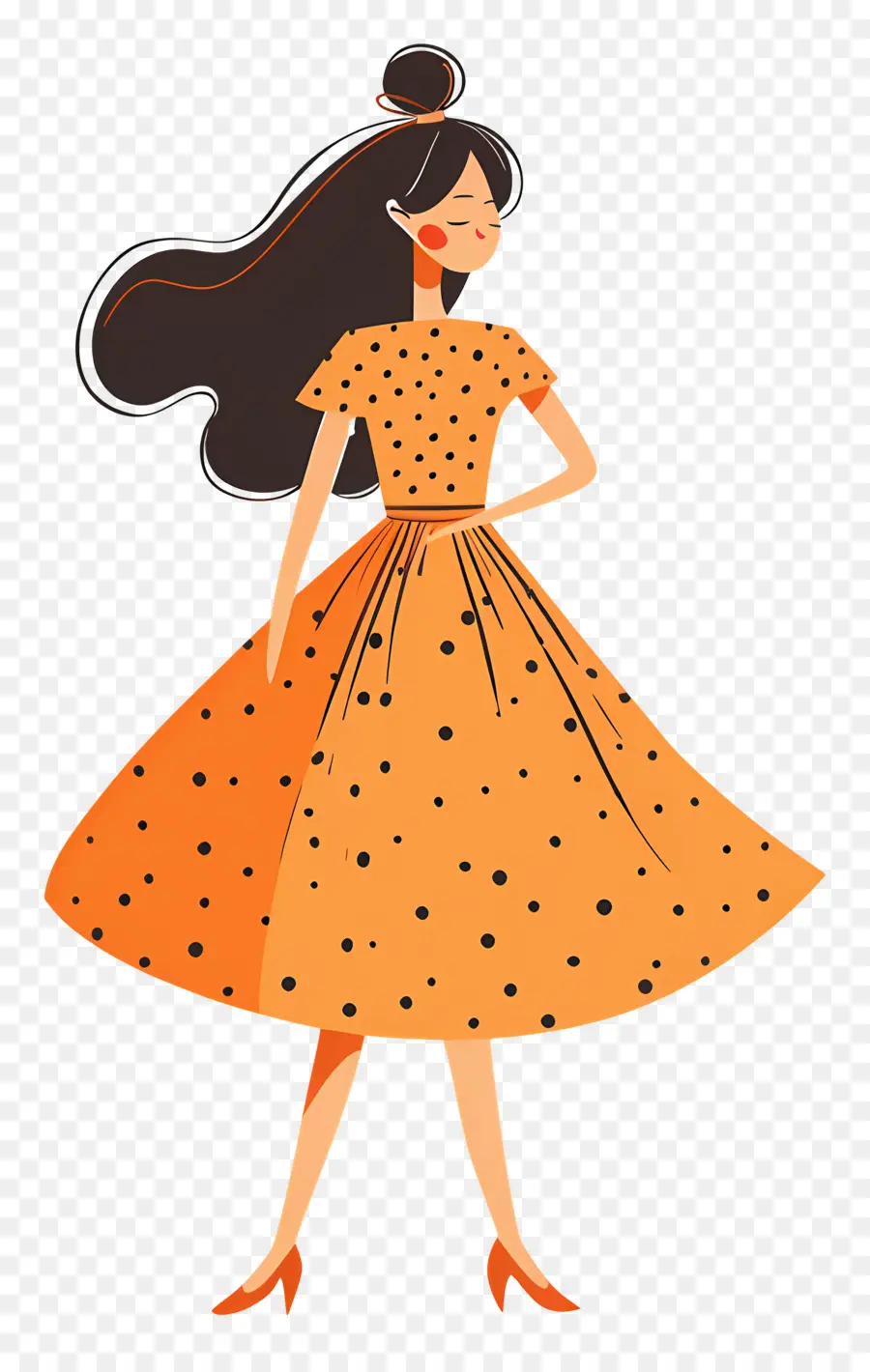 Belle Femme，Femme En Robe à Pois PNG