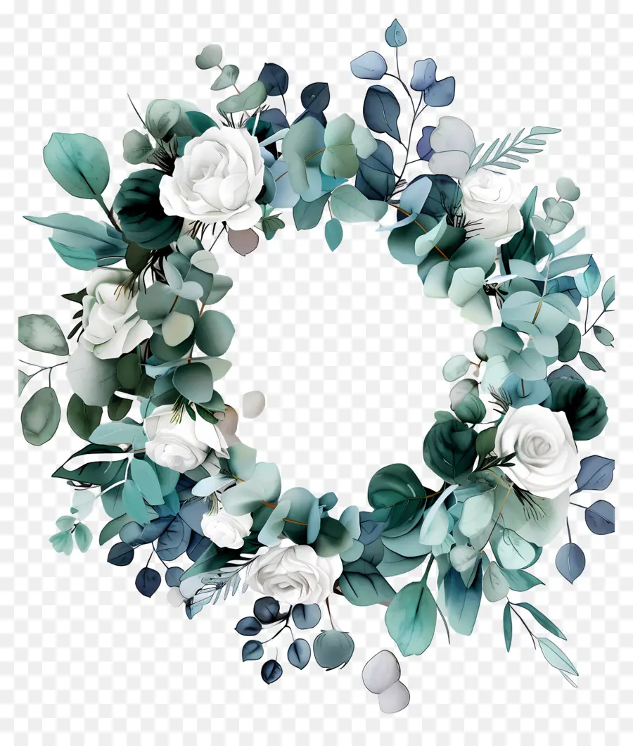 Couronne D'eucalyptus，Couronne Florale PNG