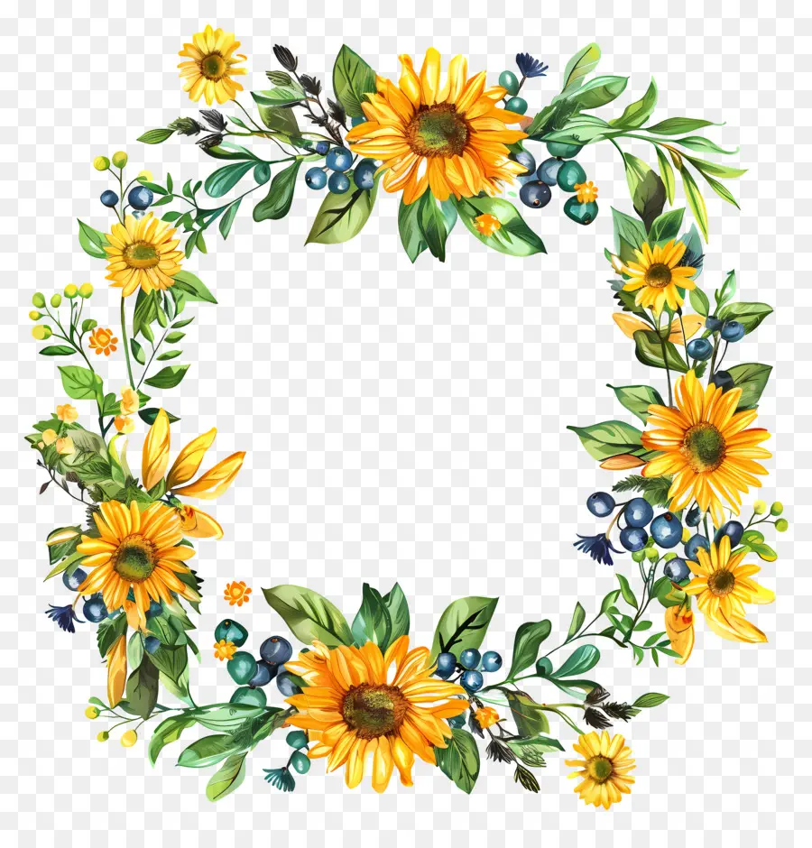 Couronne D'été，Couronne De Tournesol PNG