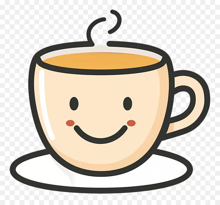 Café Kawaii，Coupe Souriante PNG