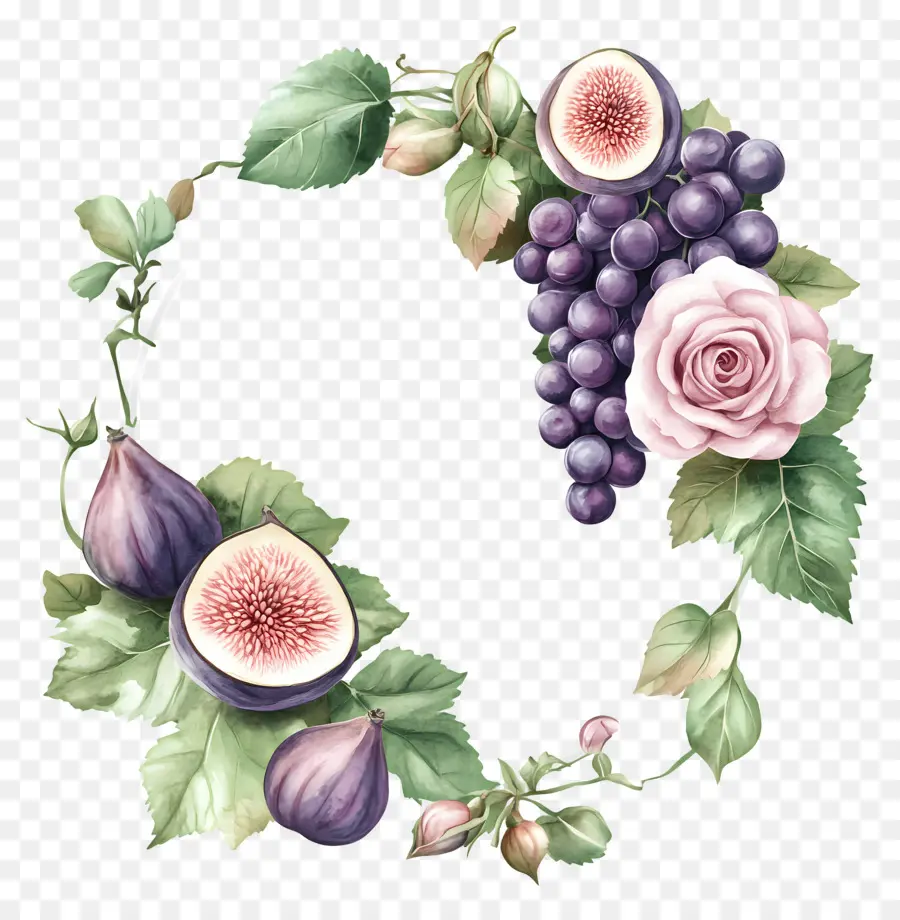 Couronne De Raisin，Couronne De Raisins Et De Figues PNG