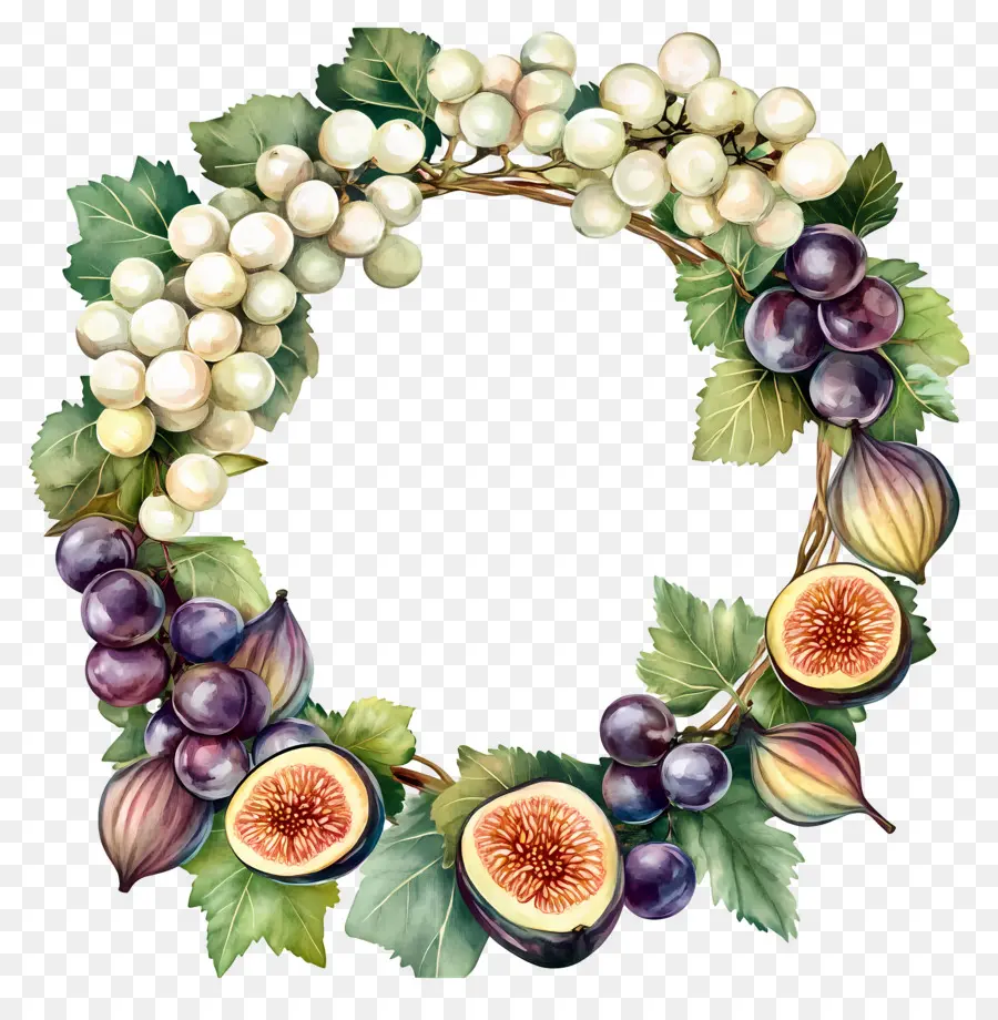 Couronne De Raisin，Couronne De Raisins Et De Figues PNG