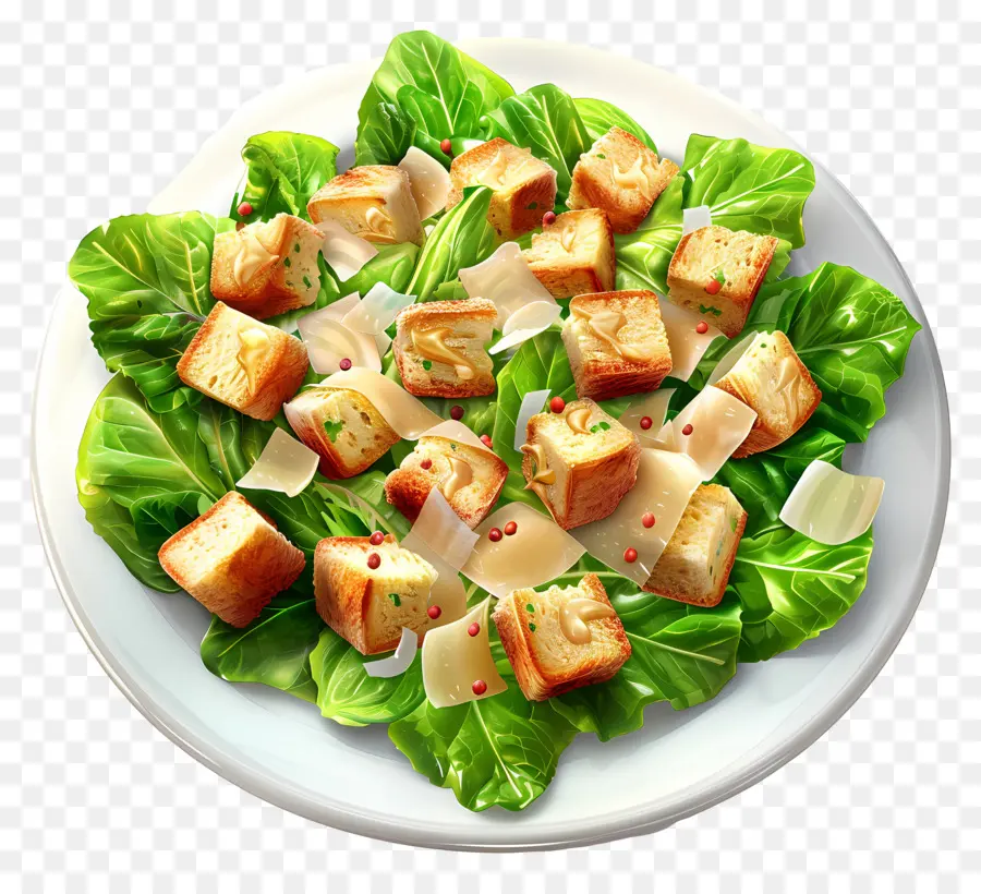 Salade César，Salade De Croûtons PNG