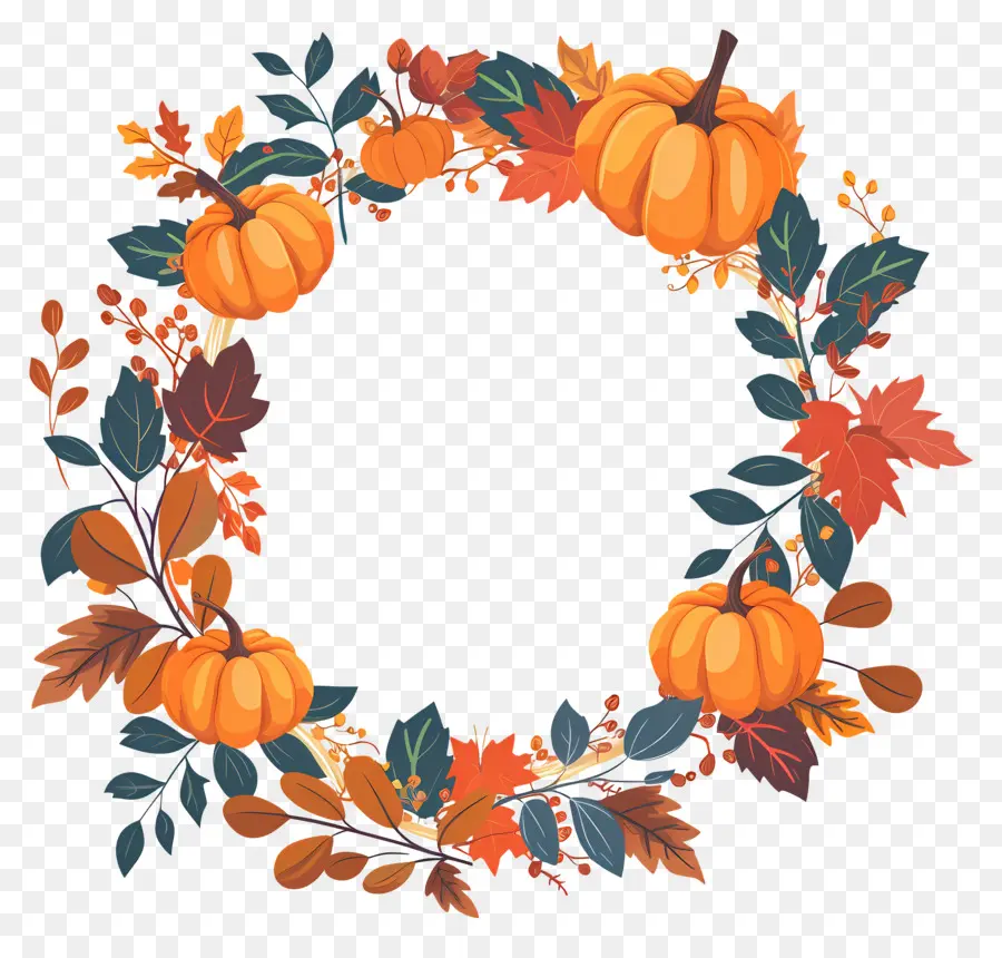 Couronne D'automne，Couronne De Citrouille PNG