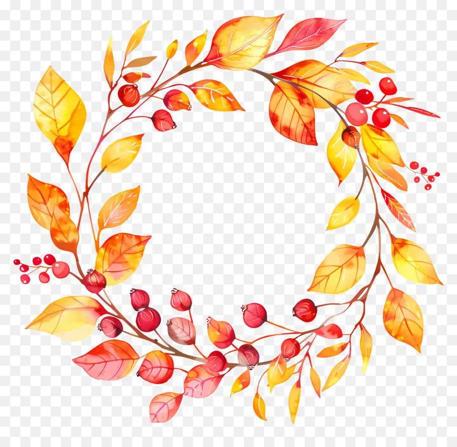 Couronne D'automne，Feuilles D'automne PNG