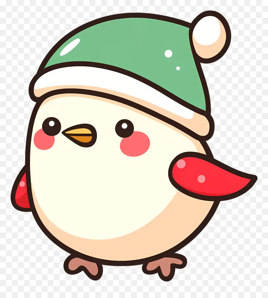 Oiseau De Noël，Oiseau De Dessin Animé Avec Bonnet De Noel PNG