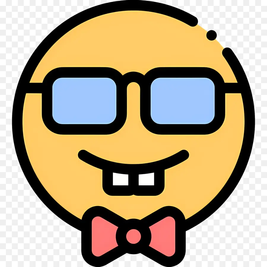 Emoji Nerd，Visage Souriant PNG