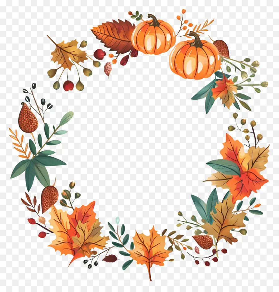 Couronne D'automne，Couronne De Citrouille PNG