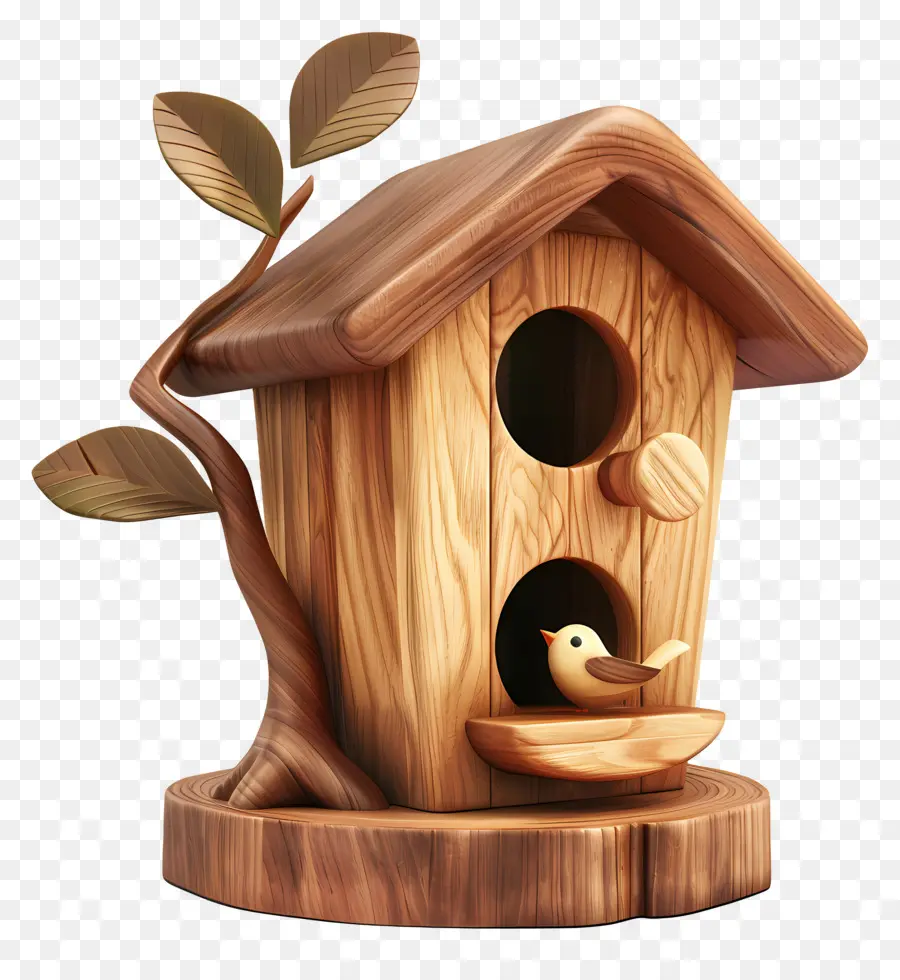 Nichoir à Oiseaux Modèle 3d，Nichoir En Bois PNG