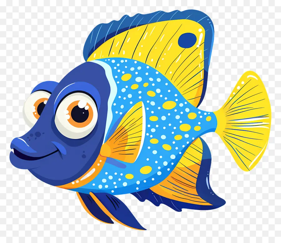 Poisson De Dessin Animé，Poisson Jaune PNG