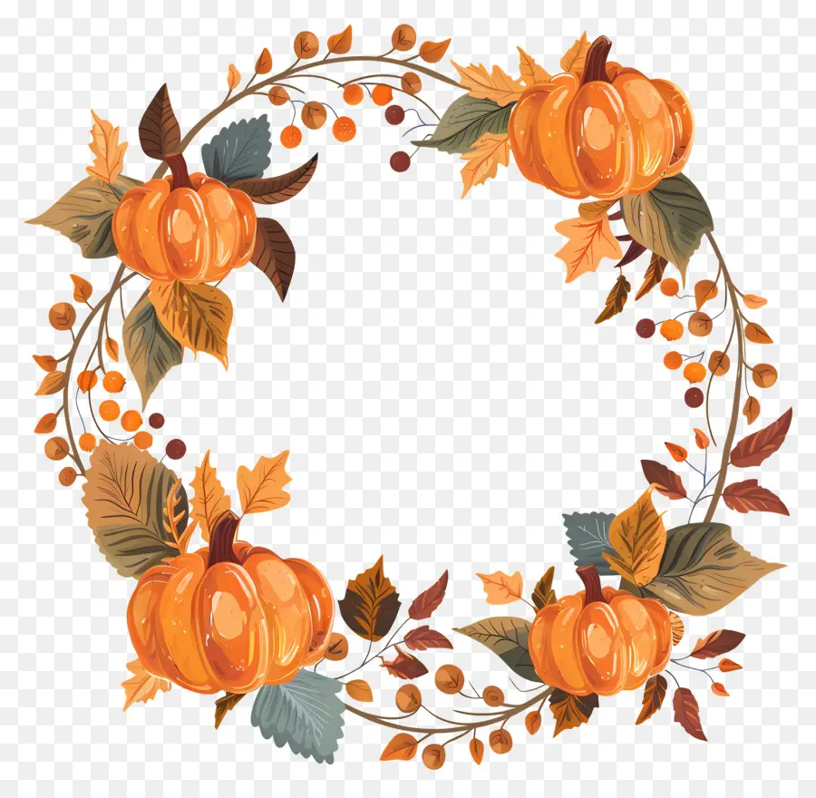 Couronne D'automne，Couronne De Citrouille PNG