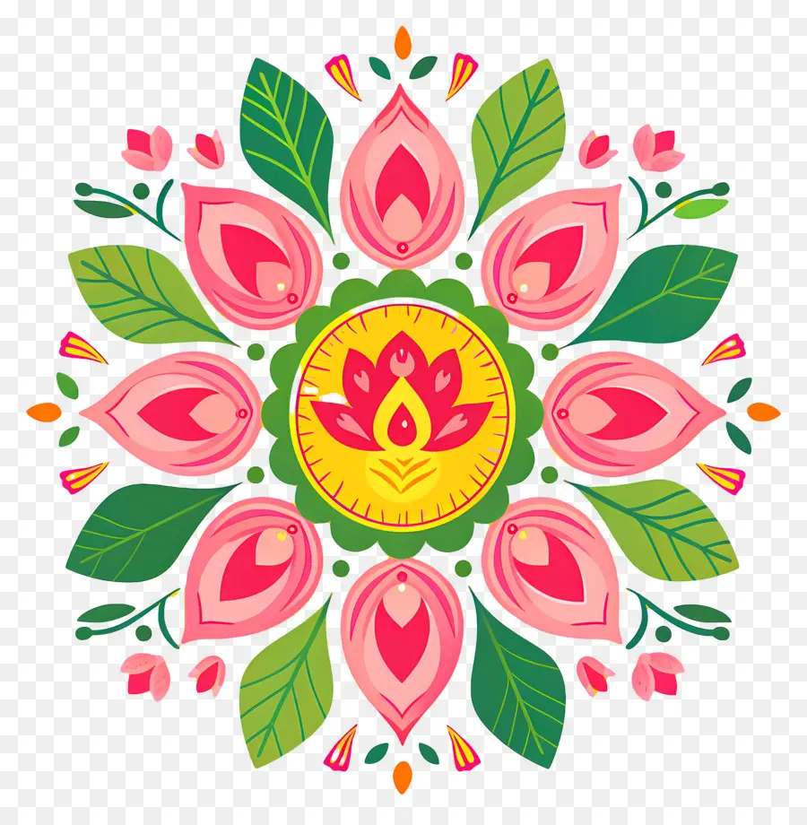 Pookalam，Mandala Floral PNG