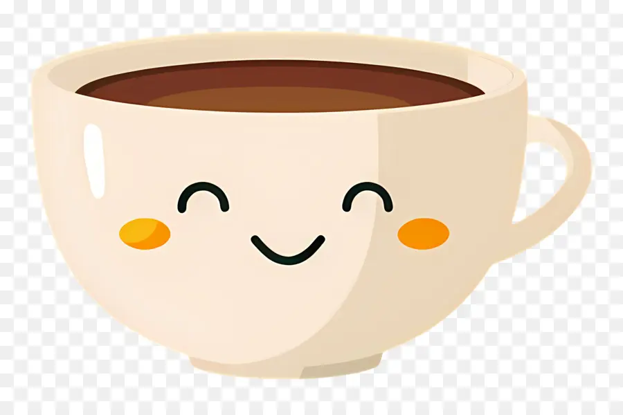 Café Kawaii，Tasse à Café Souriante PNG