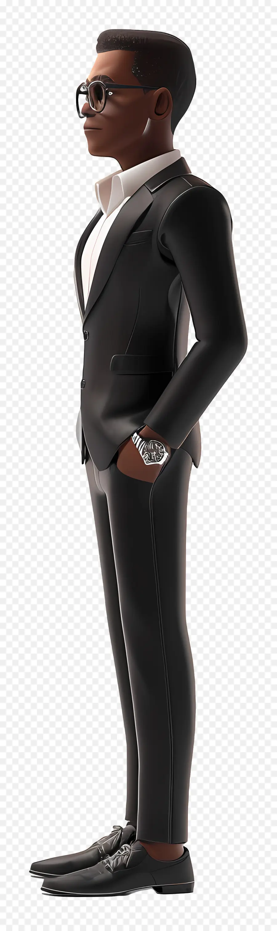 Homme D'affaires Noir，Homme De Dessin Animé En Costume PNG