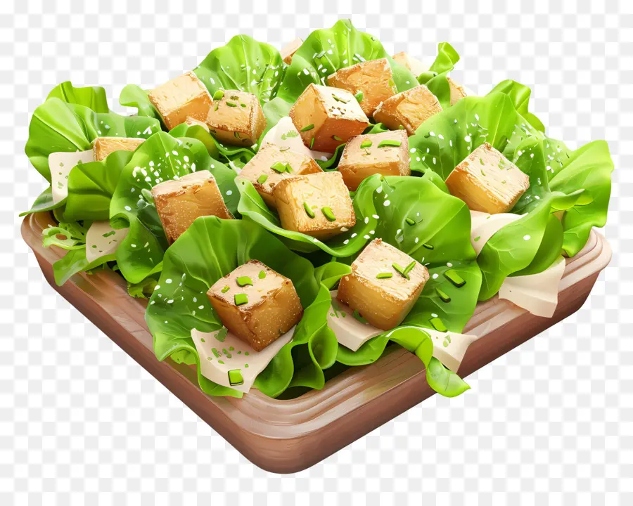 Salade César，Salade De Tofu PNG