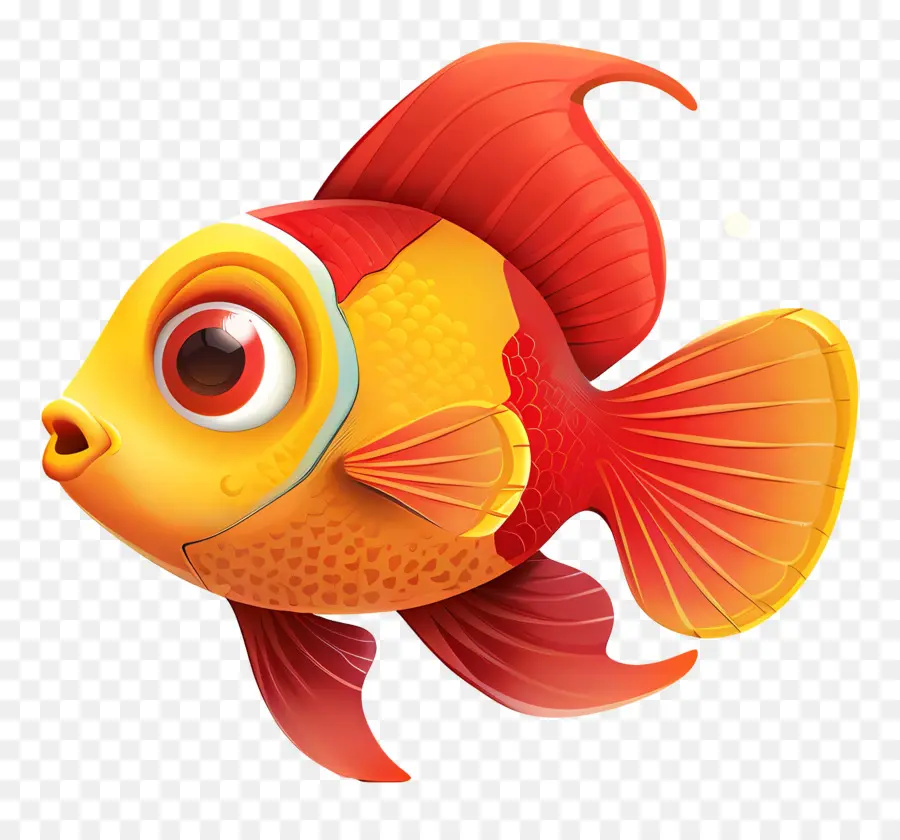 Poisson De Dessin Animé，Poisson Jaune PNG