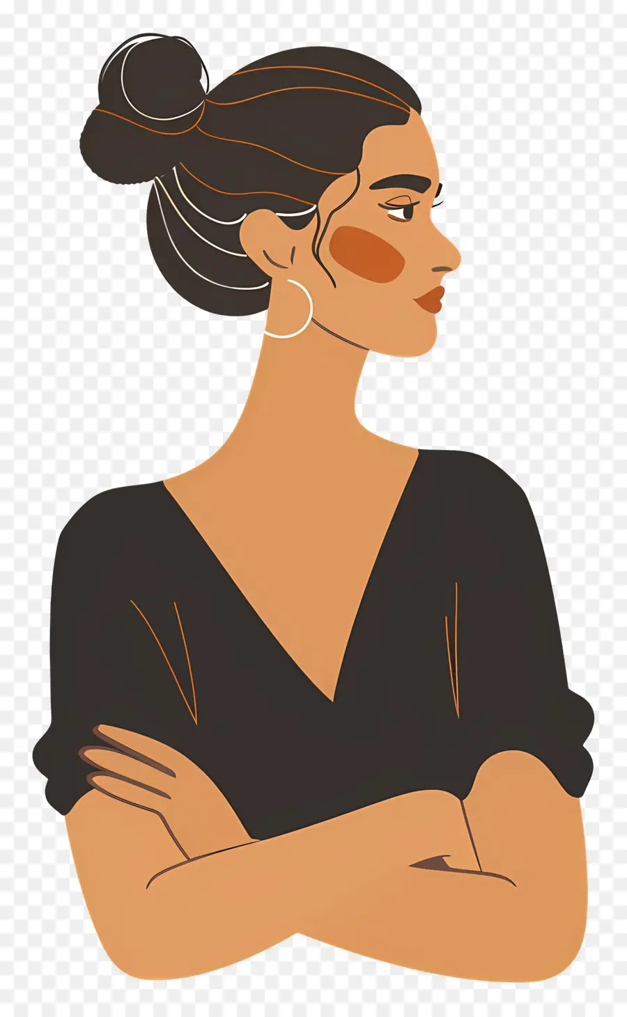 Femme élégante，Femme Avec Coiffure Chignon PNG