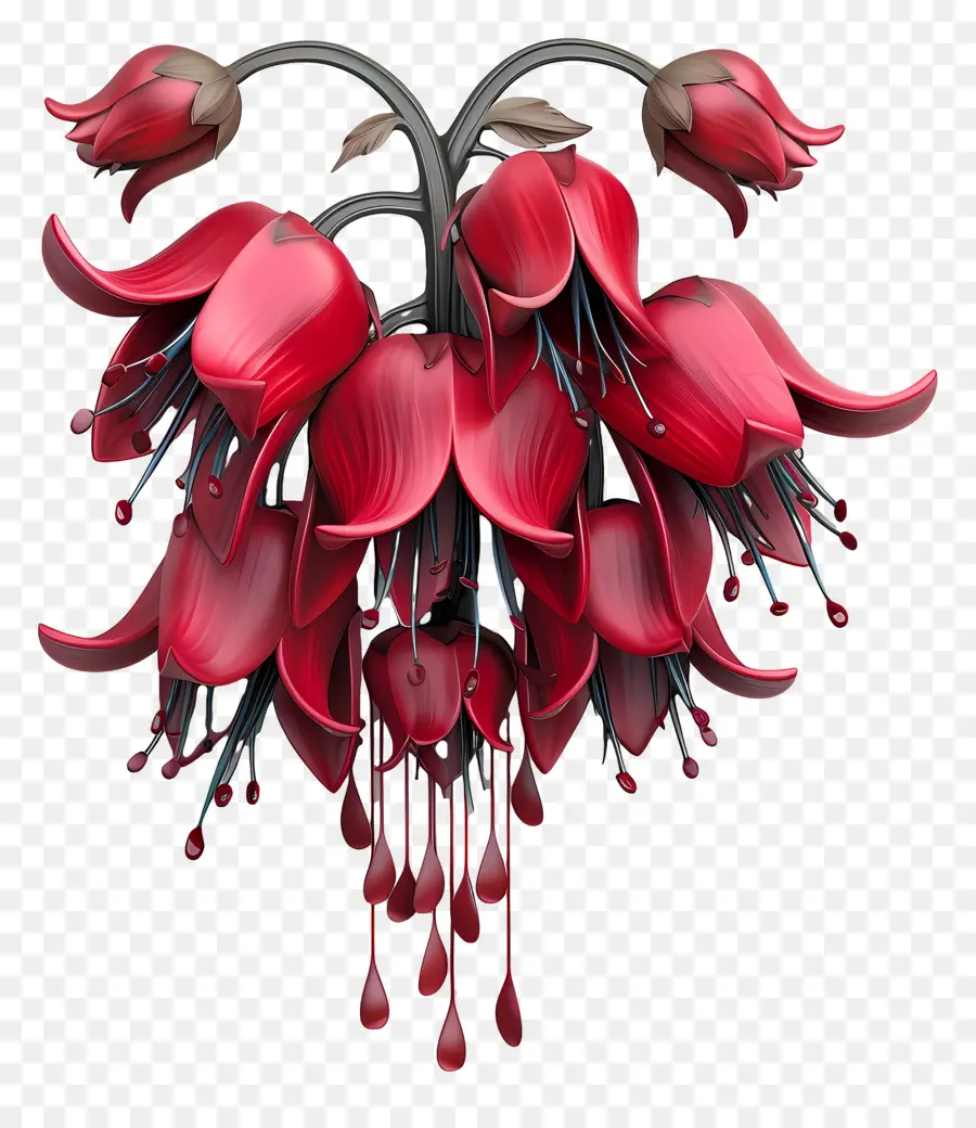 Fleur 3d，Fleurs Rouges PNG