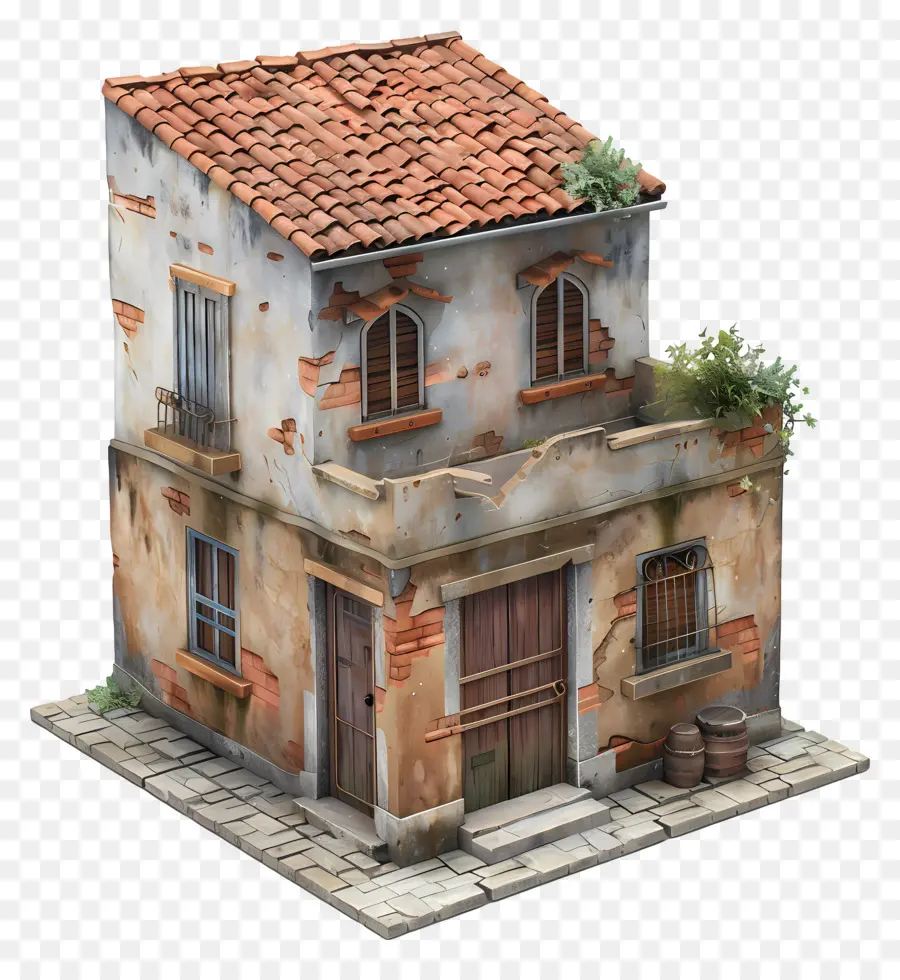 Maison 3d，Vieille Maison En Brique PNG